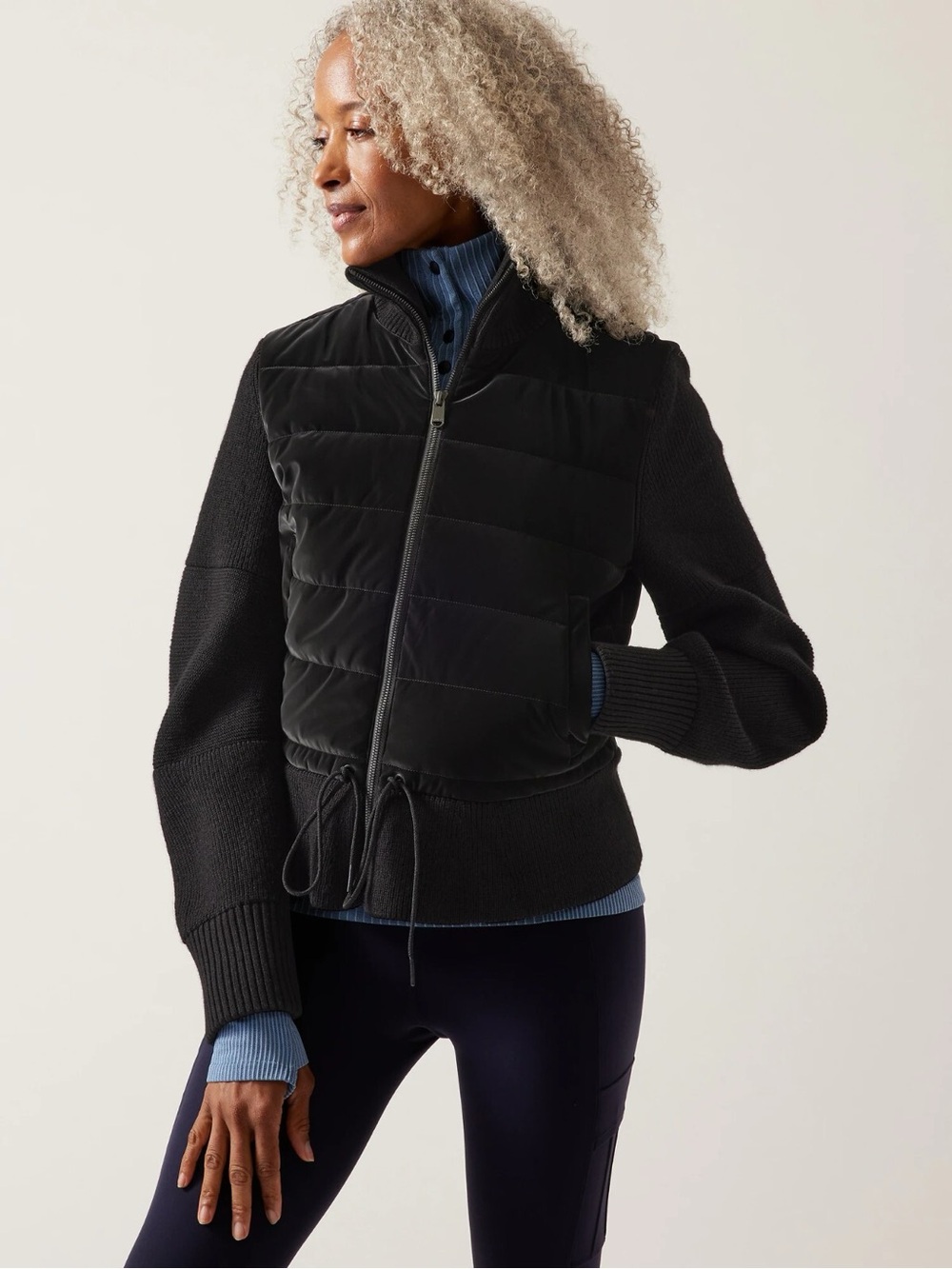 Athleta Hanover Hybrid Jacket, BLACK SIZE XS
